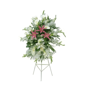 Lágrima en pedestal de Rosas y Liliums perfumados