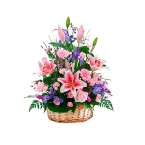 Canasta de Liliums y Rosas