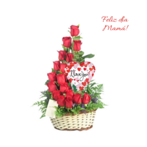 Canasta de 12 rosas